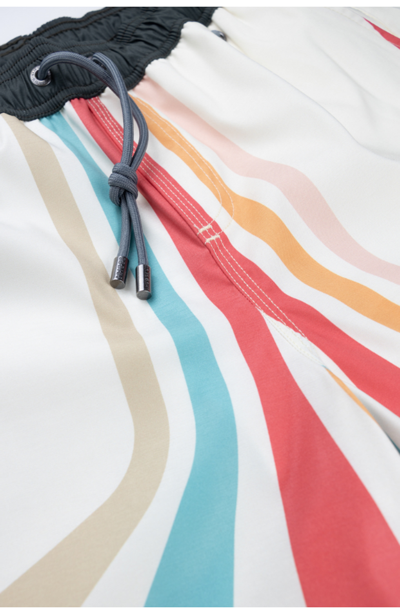 Baja Llama Retro B-League Striped - Stretch Swimsuit, Alternate, color, Tan