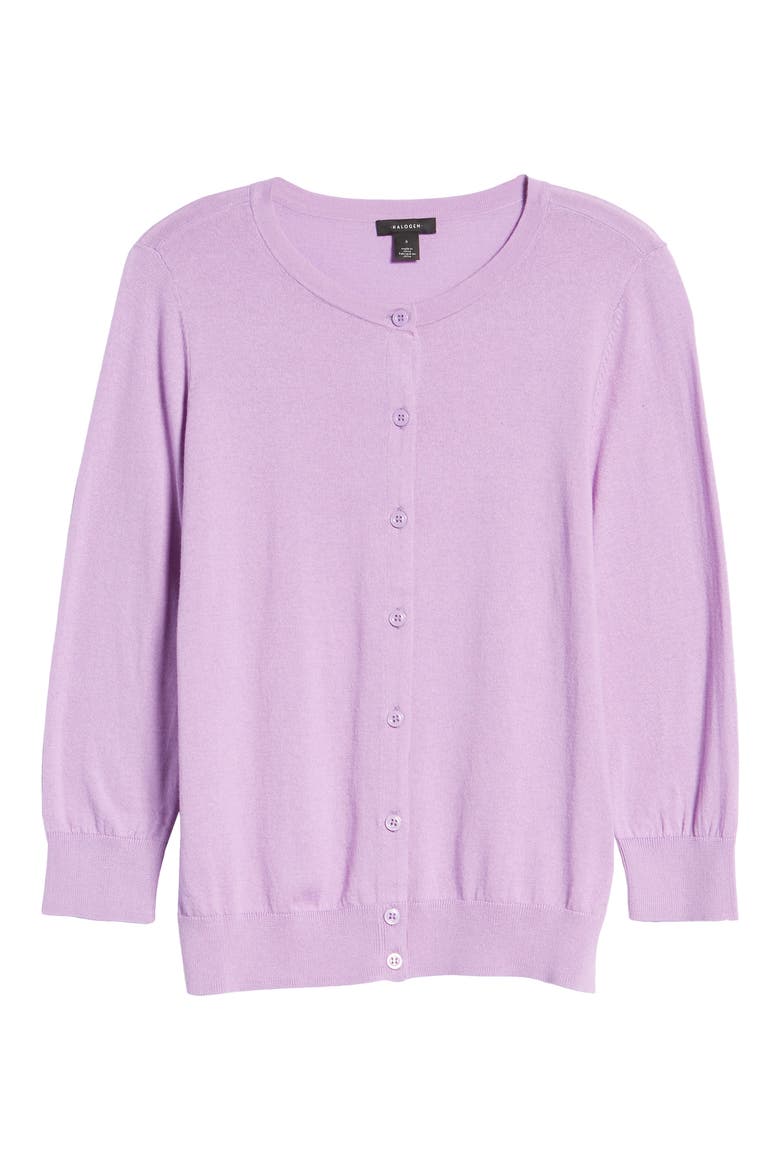 Crewneck Cardigan, Alternate, color, PURPLE SPECTRE