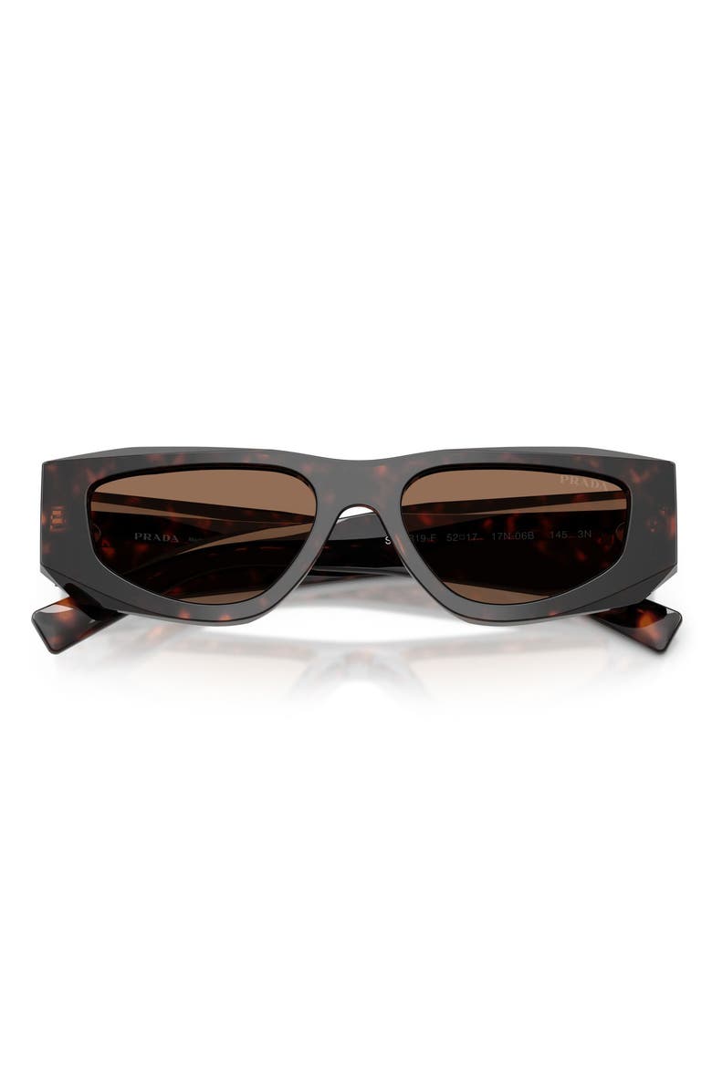 Prada 53mm Pillow Sunglasses, Alternate, color, Root Tortoise / Dark Brown