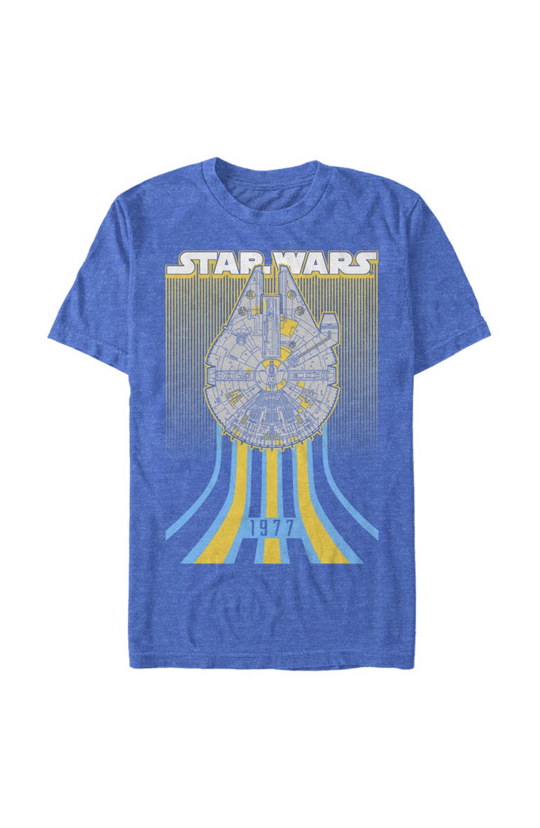 Star Wars Men's Star Wars Retro Falcon Speed  Graphic T-Shirt, Main, color, Royal Blue Heather