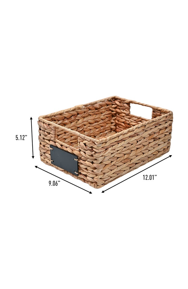 HAPPIMESS Lane Classic Farmhouse Handwoven Hyacinth Pantry Baskets with Chalkboard Labels and Handles,, Alternate, color, 