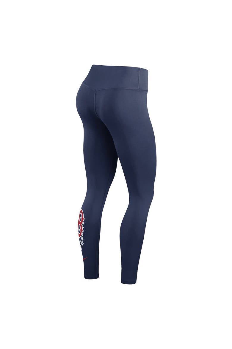 Women's Nike Navy Boston Red Sox Logo Fade Performance 7/8 Length Leggings, Alternate, color, Navy