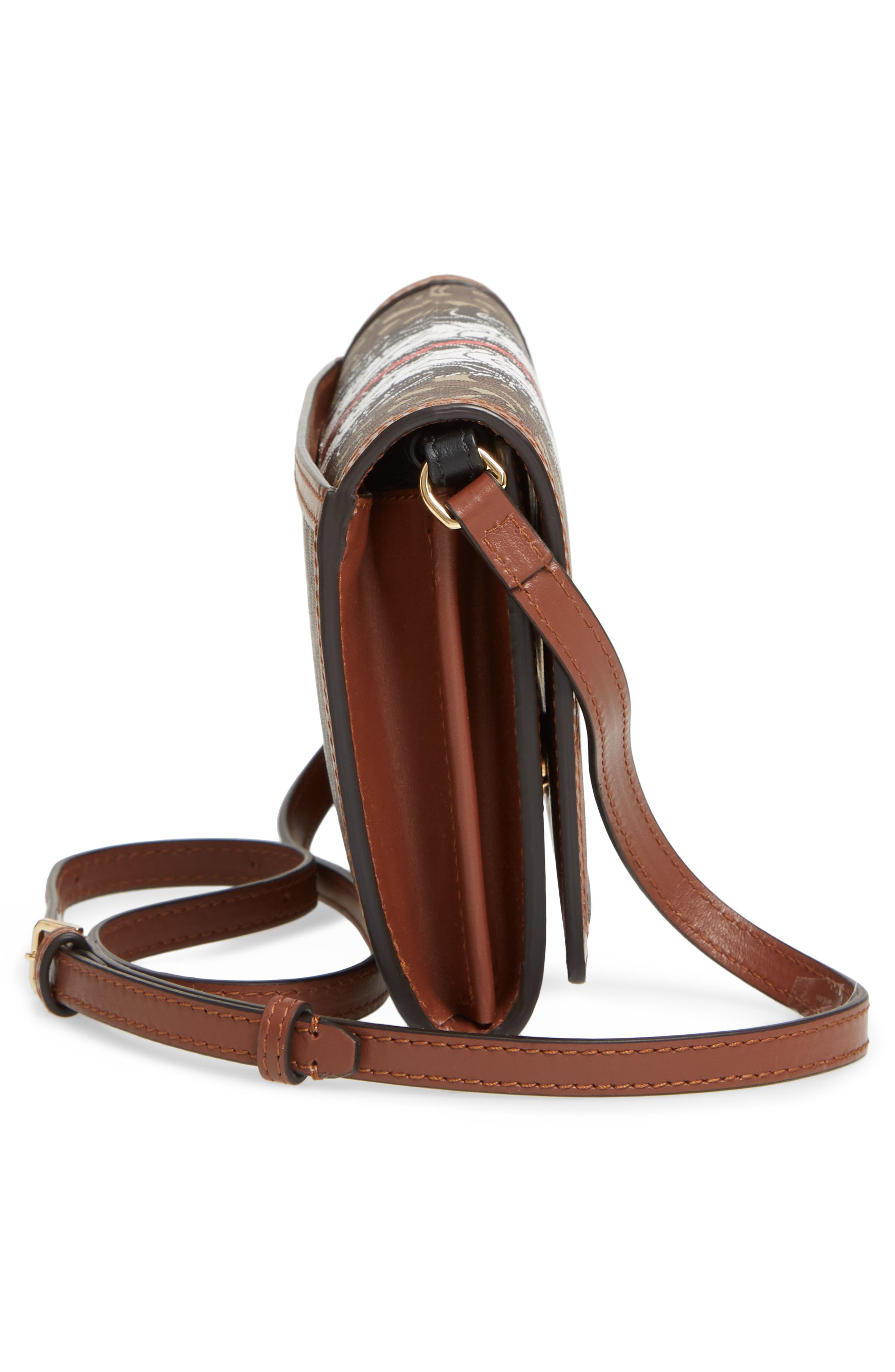 Burberry Monogram Stripe E-Canvas Wallet with Detachable Strap, Alternate, color, 