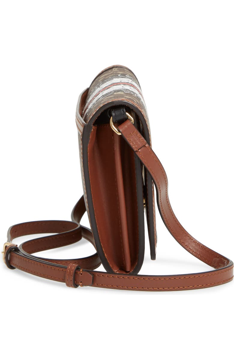 Burberry Monogram Stripe E-Canvas Wallet with Detachable Strap, Alternate, color,