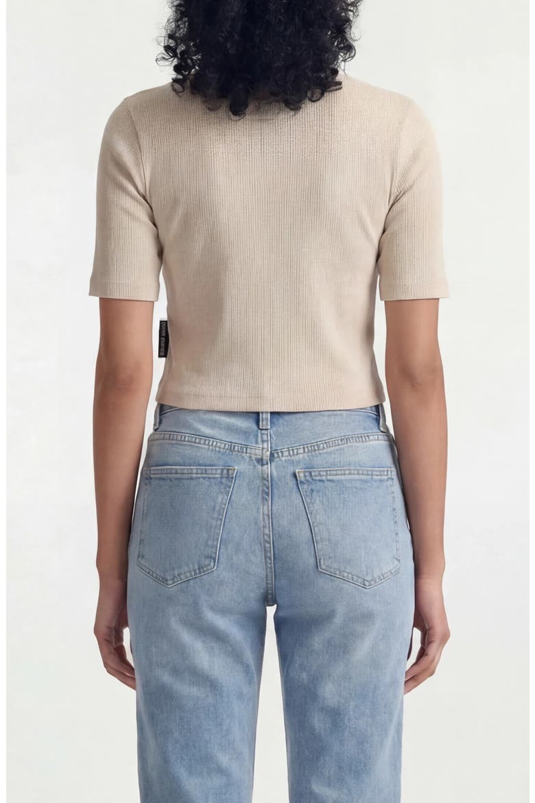 Elbow Sleeve Rib Henley Top, Alternate, color, SANDSHELL
