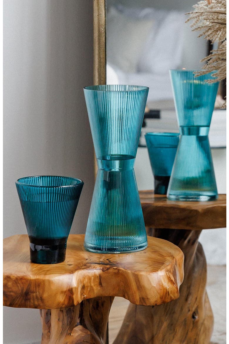 ZAI Glass Tumbler - Set of 4, Alternate, color, Teal - Set of 4