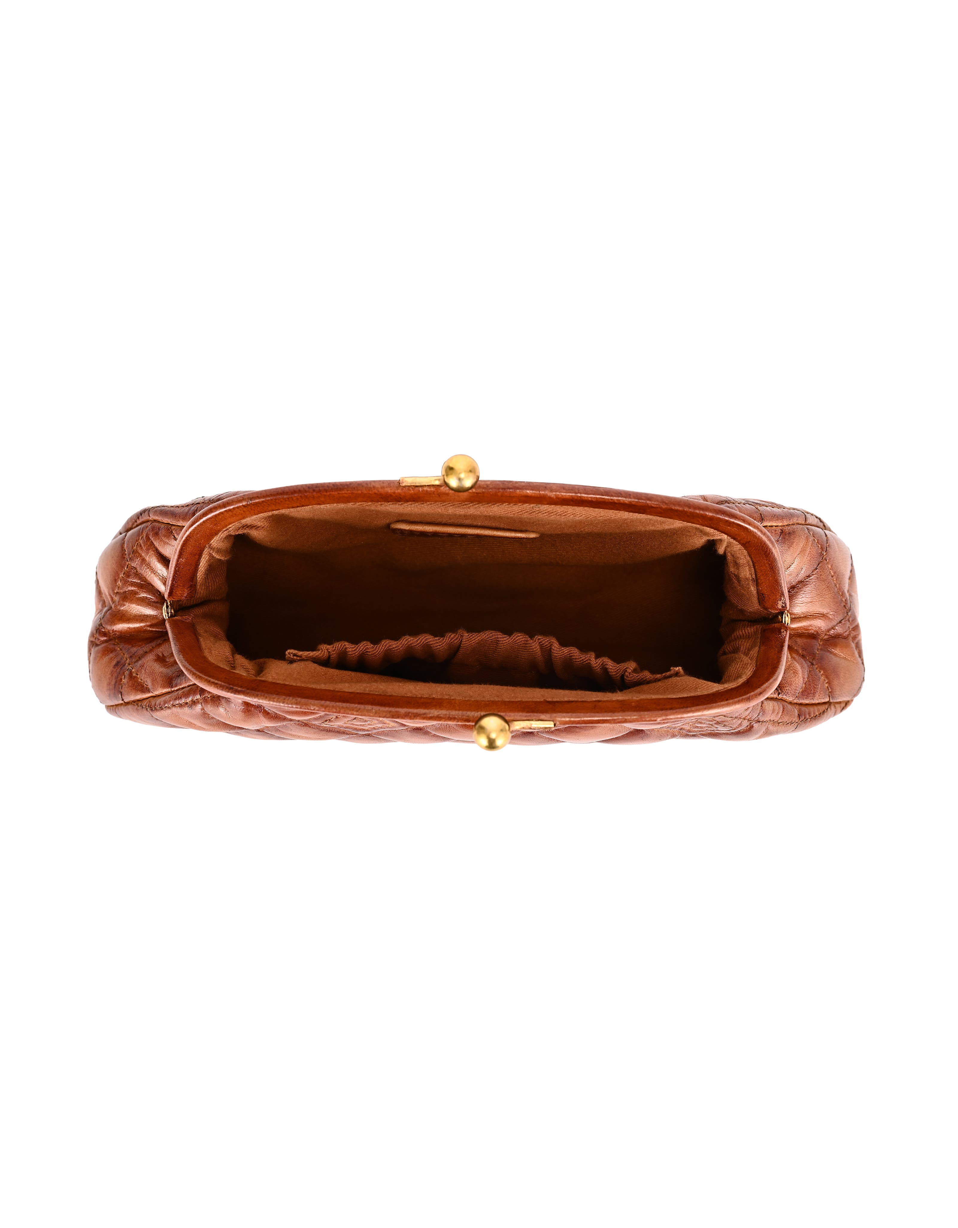 Petunia Quilted Leather Beauty Pouch, Alternate, color, Cognac