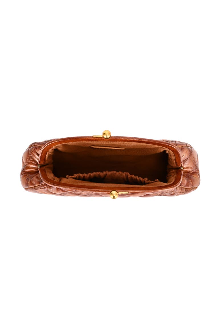 Petunia Quilted Leather Beauty Pouch, Alternate, color, Cognac