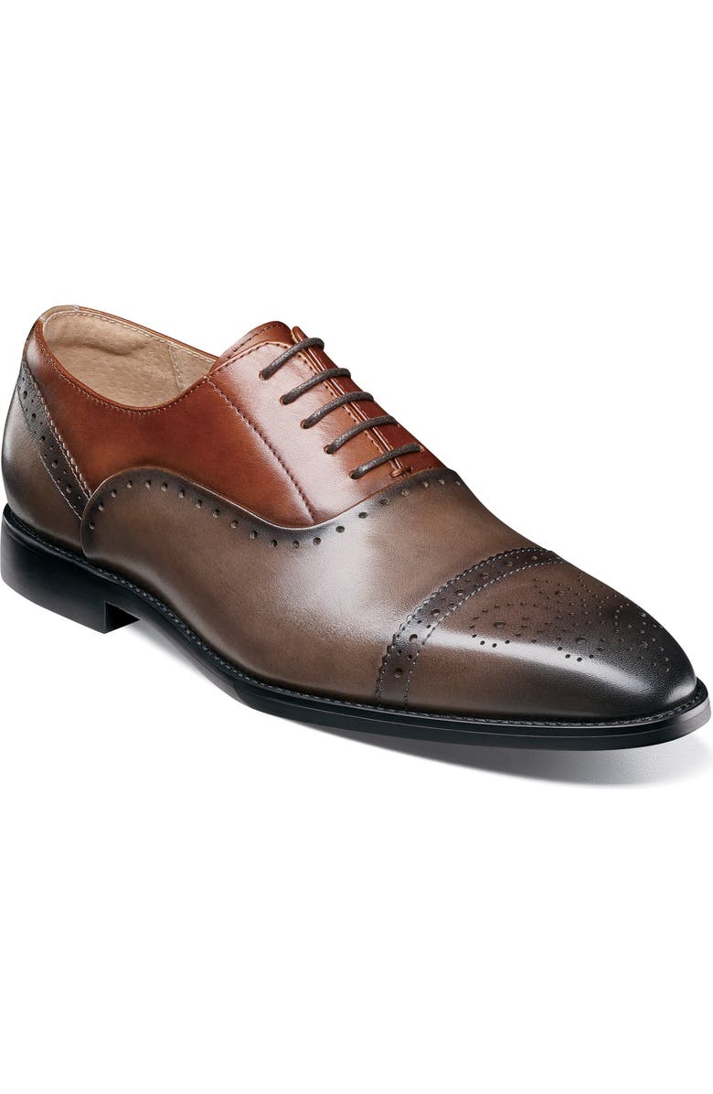Stacy Adams Reynolds Cap Toe Oxford, Main, color, Gray Multi