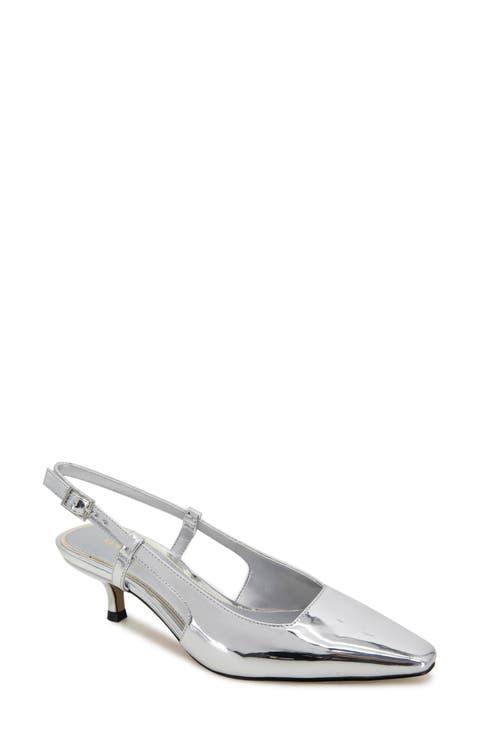 Martha Kitten Heel Slingback Pump (Women)