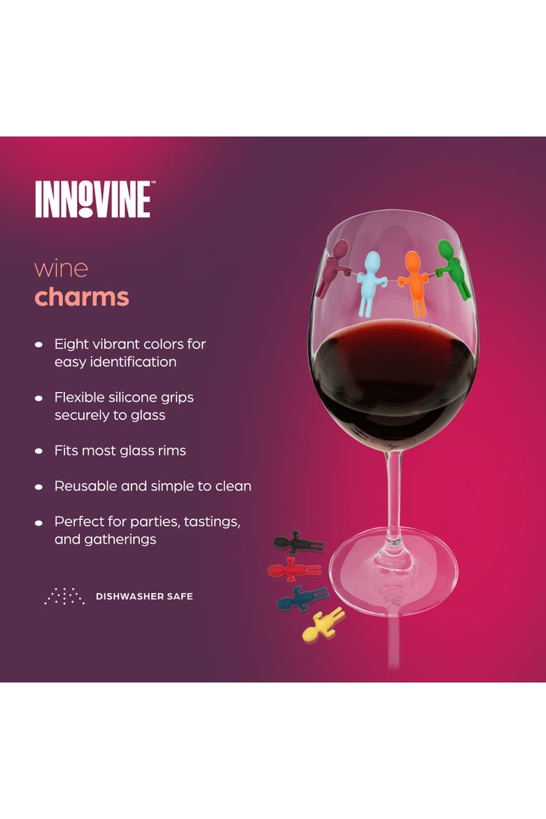 Wine Charms Set of 8, Alternate, color, Assorted