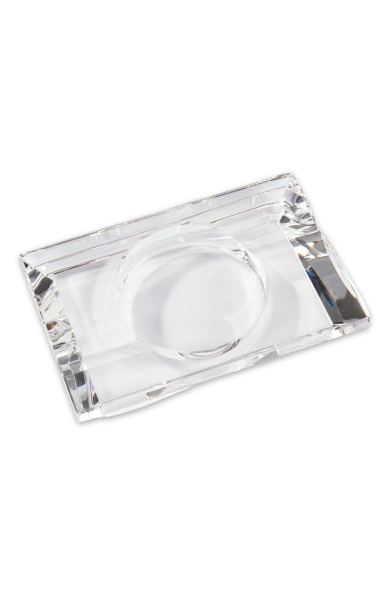 Bey-Berk Ares Crystal Ashtray, Alternate, color, Clear