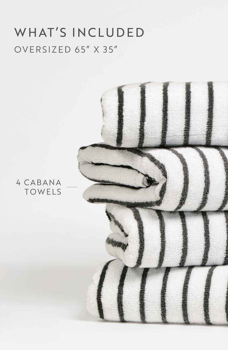 HOMESPUN 4-Pack Cabana Beach Towels, Alternate, color, Stripes Gray