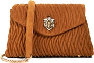 Dune London Darling Matelassé Suede Crossbody Bag