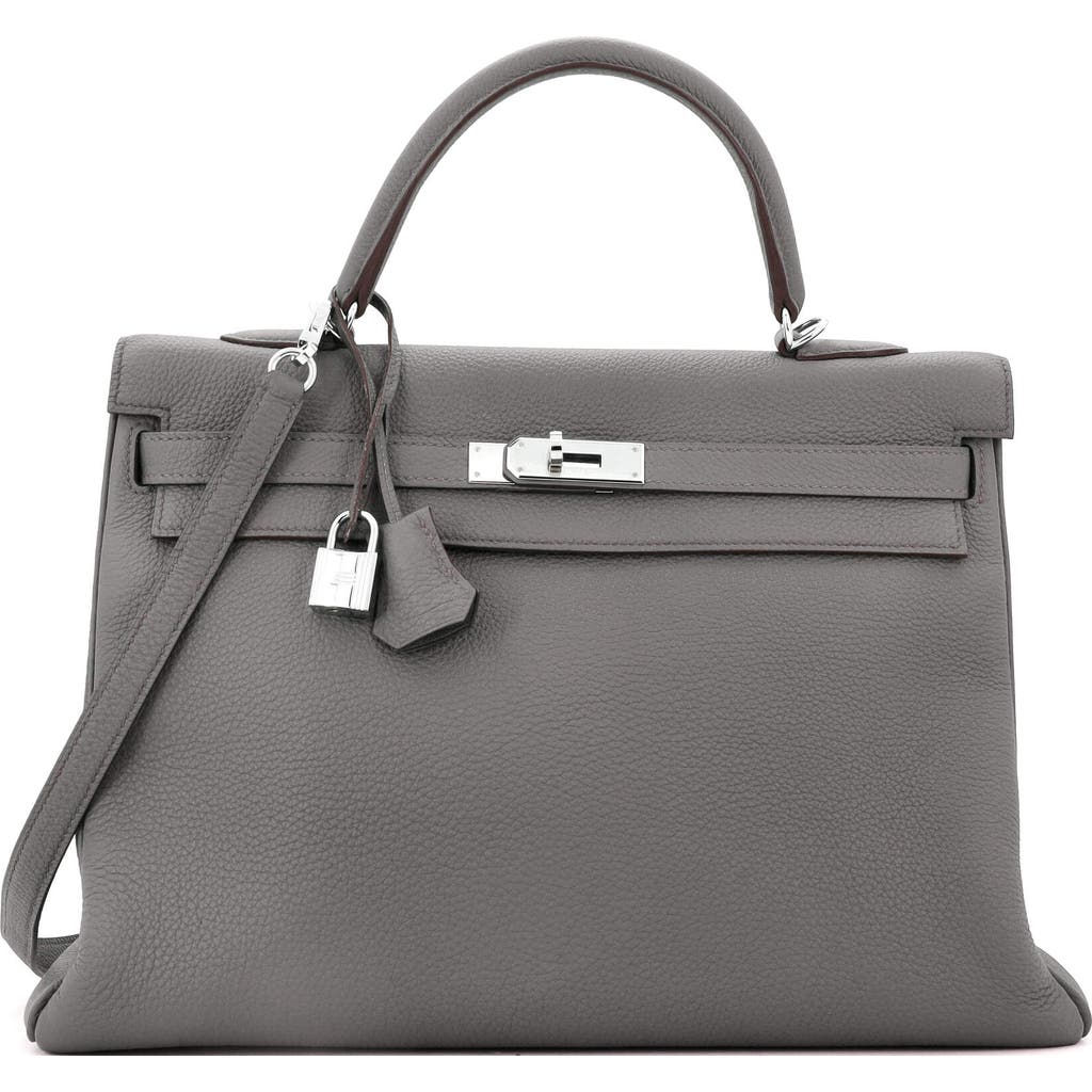 Pre-owned Hermes Hermes Kelly Handbag Grey Togo With Palladium Hardware 35 In Gray
