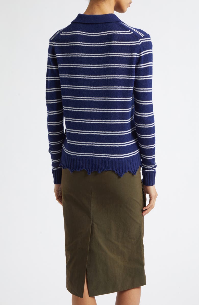 Shushu/Tong Deconstructed Stripe Wool Polo Sweater, Alternate, color, Blue Stripe