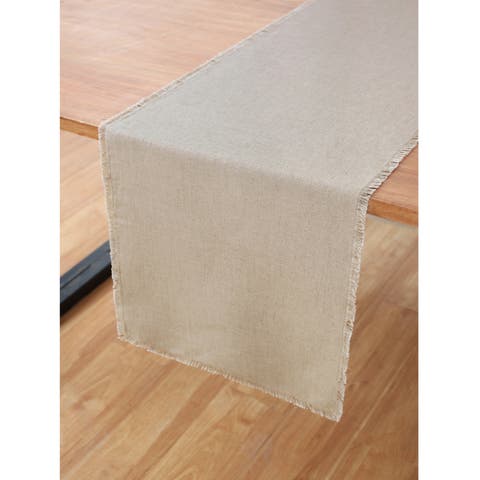 Linen Table Runner for Dining Table, Holiday and Everyday Table Decor - Fringe