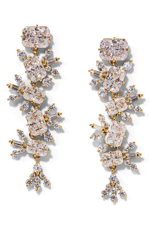 Stellar Cascade Linear Drop Earrings