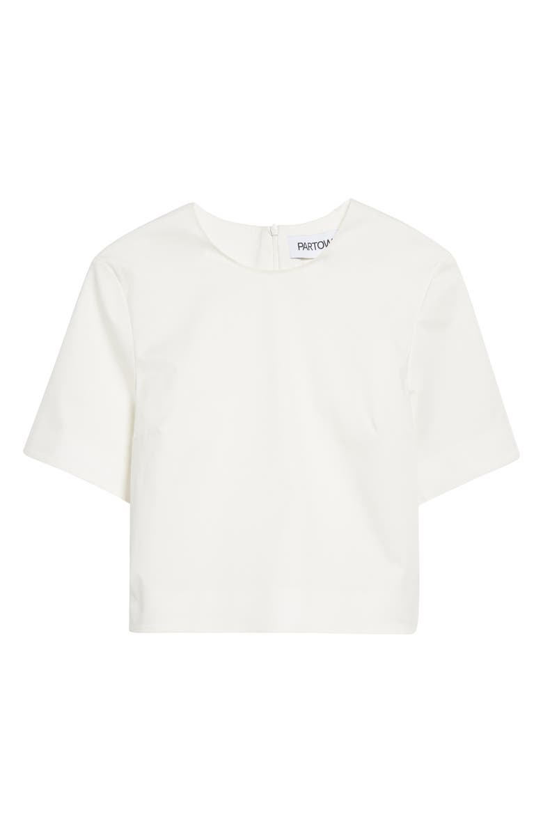 PARTOW Tori Stretch Cotton Crop Top, Alternate, color, White