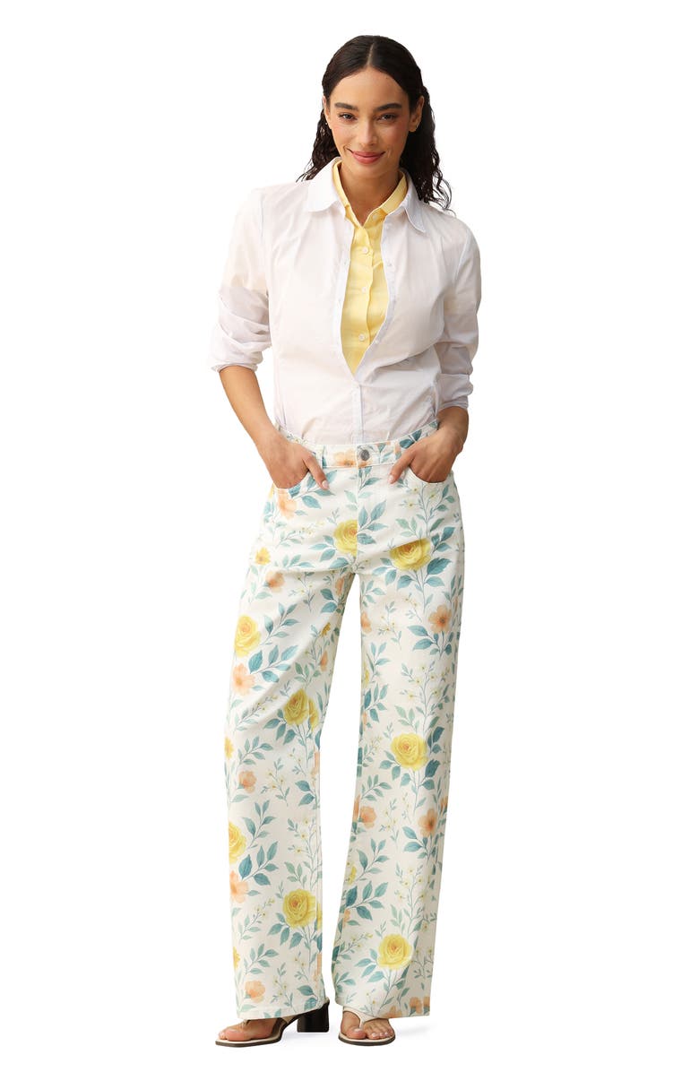 Bayeas Flora Wide Leg Jeans, Alternate, color, 