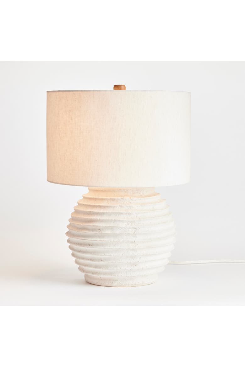 Marley Cream Large Linen Bell Shade Table Lamp 24, Alternate, color, White