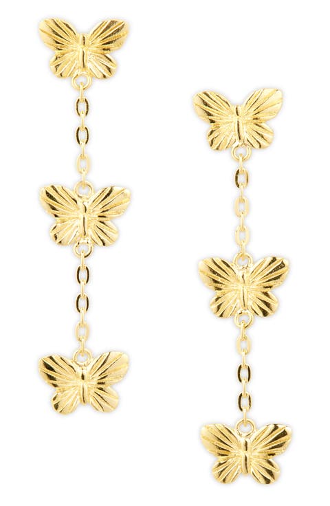 Nadine Butterfly Linear Drop Earrings