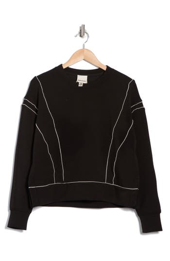 Industry Republic Clothing Piped Scuba Sweatshirt In Black/white