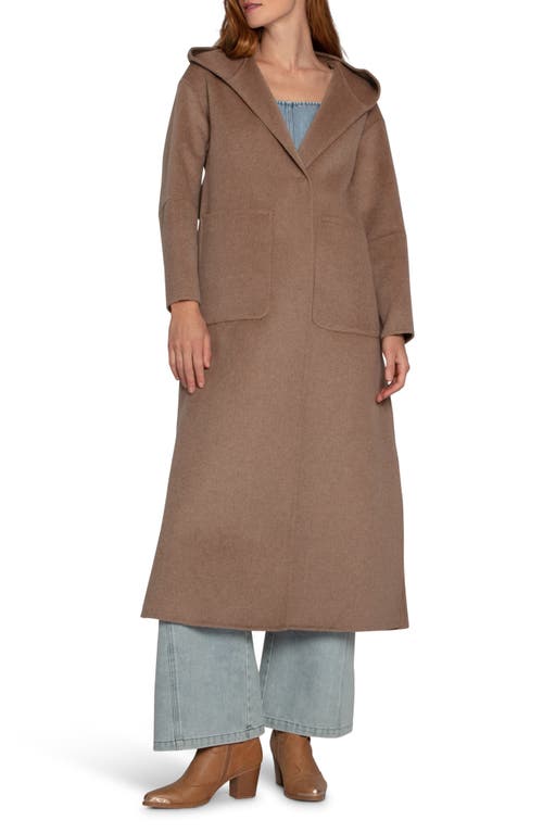 Belle & Bloom Walk My Way Hooded Wool Blend Coat In Brown