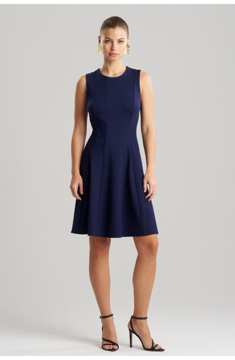 Compact Knit Fit and Flare Dress