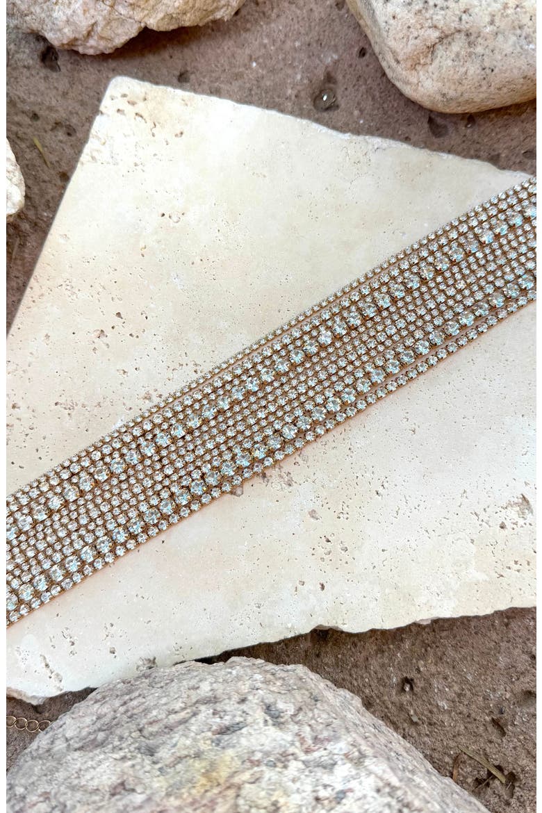 Crystal Layered Choker Necklace, Alternate, color, GOLD