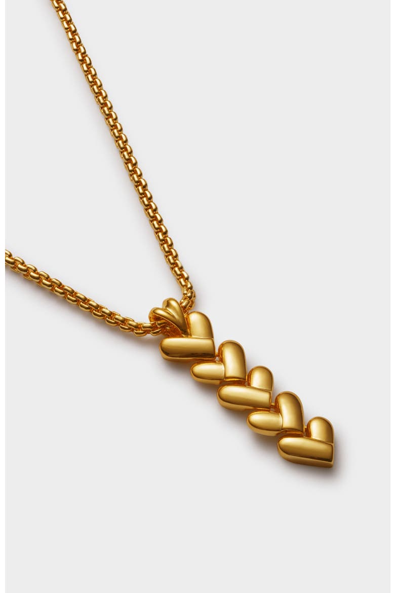 Heart Link Necklace, Alternate, color, Gold