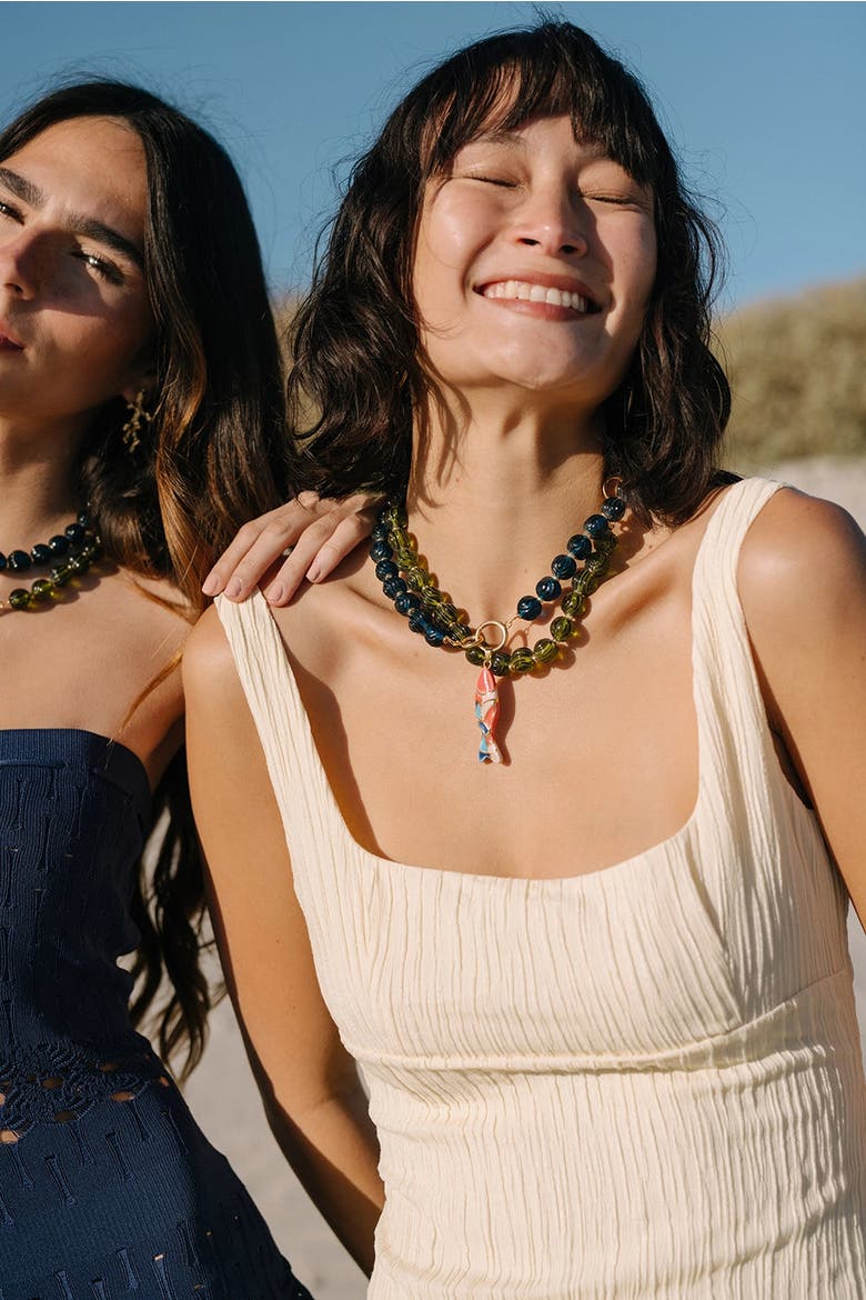 Lucid Necklace, Alternate, color, Cerulean