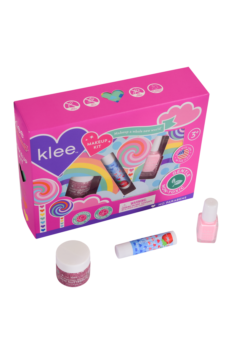 Klee Naturals Spinning Pink- Kids' 3-PC Makeup Kit, Main, color, Pink
