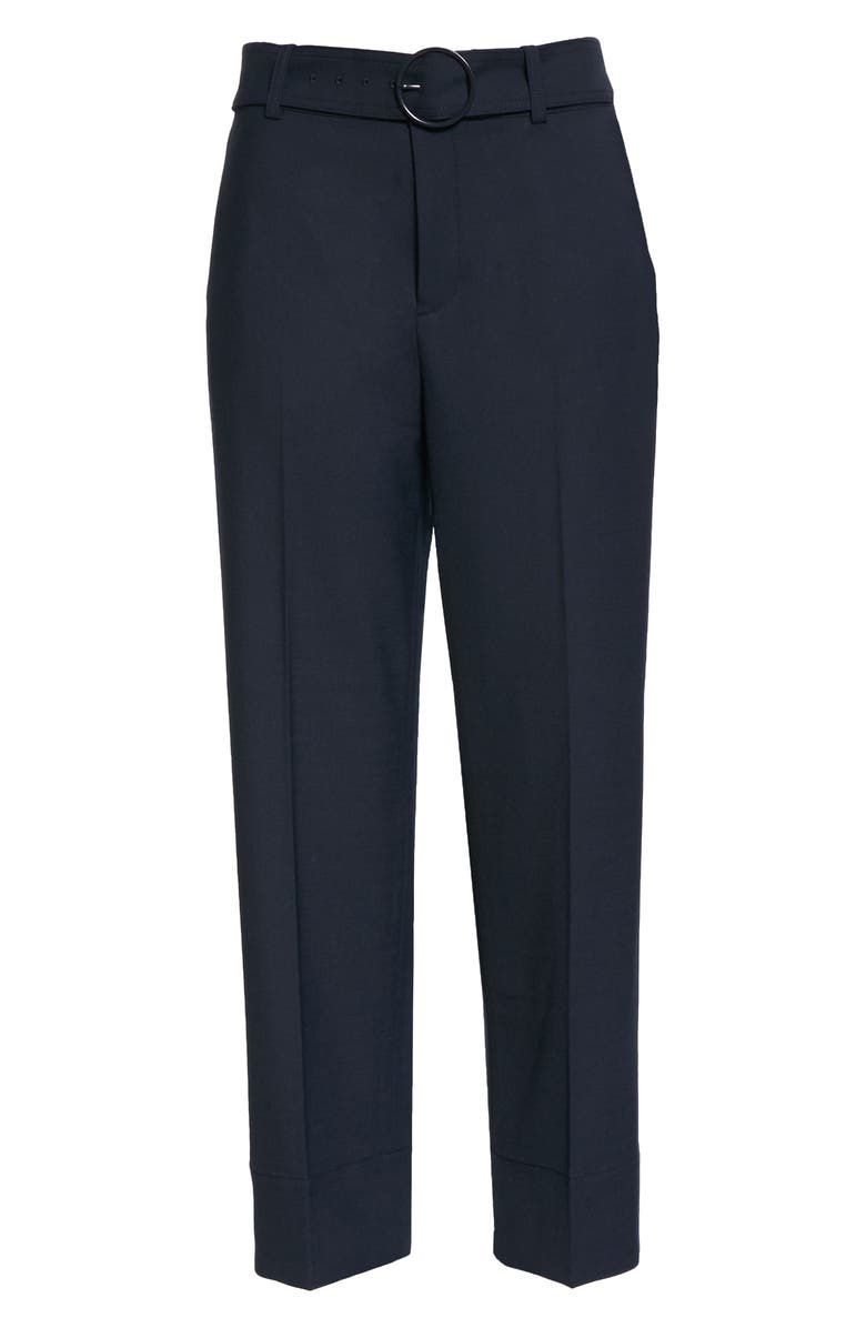 Club Monaco Enamel Ring Belted Ankle Pants, Alternate, color, Aviator Navy