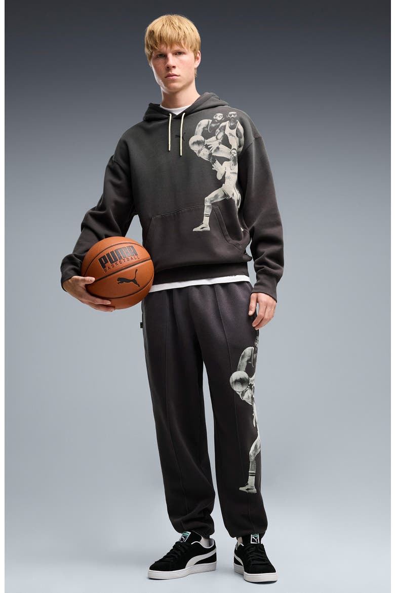 Memory Lane Fleece Sweatpants, Alternate, color, PUMA BLACK