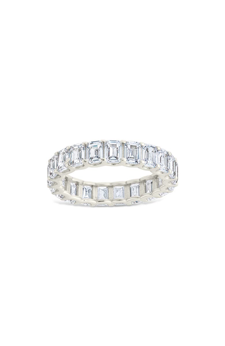 Sterling Forever Rio Baguette Cubic Zirconia Eternity Band Ring, Main, color, Silver