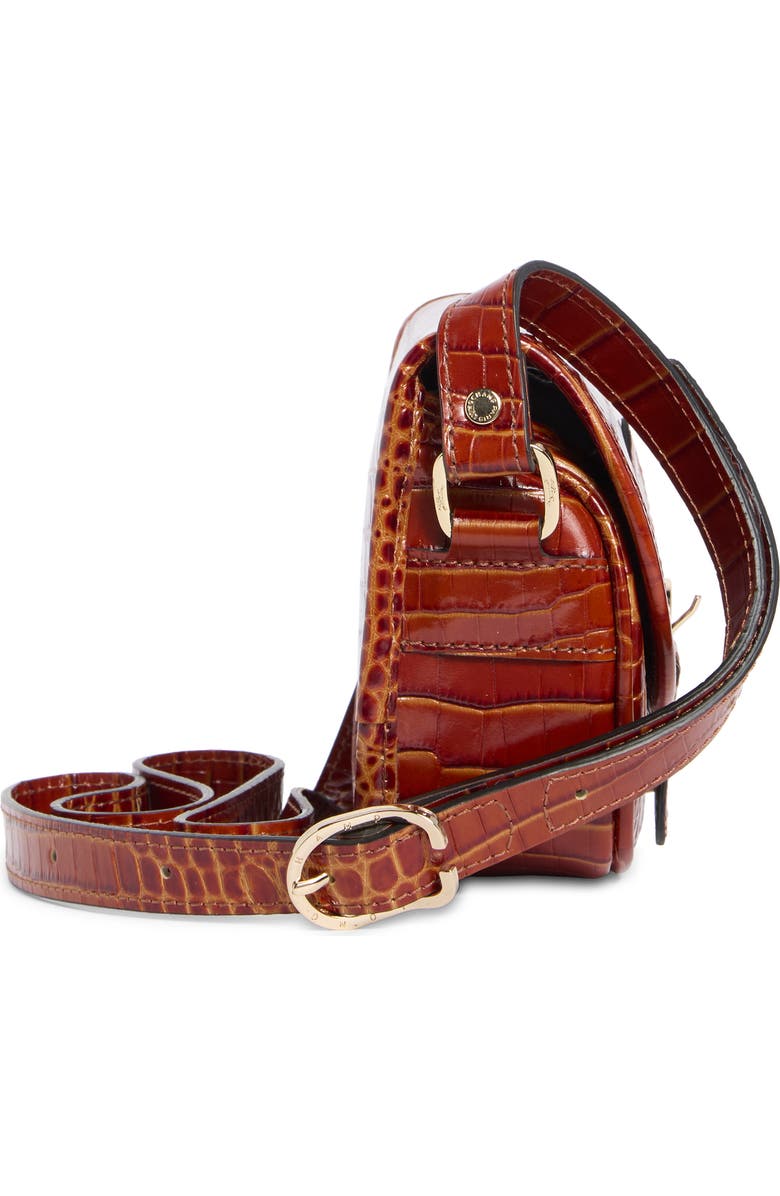 Longchamp 1980 Croc Embossed Small Flap Crossbody Bag, Alternate, color, Natural