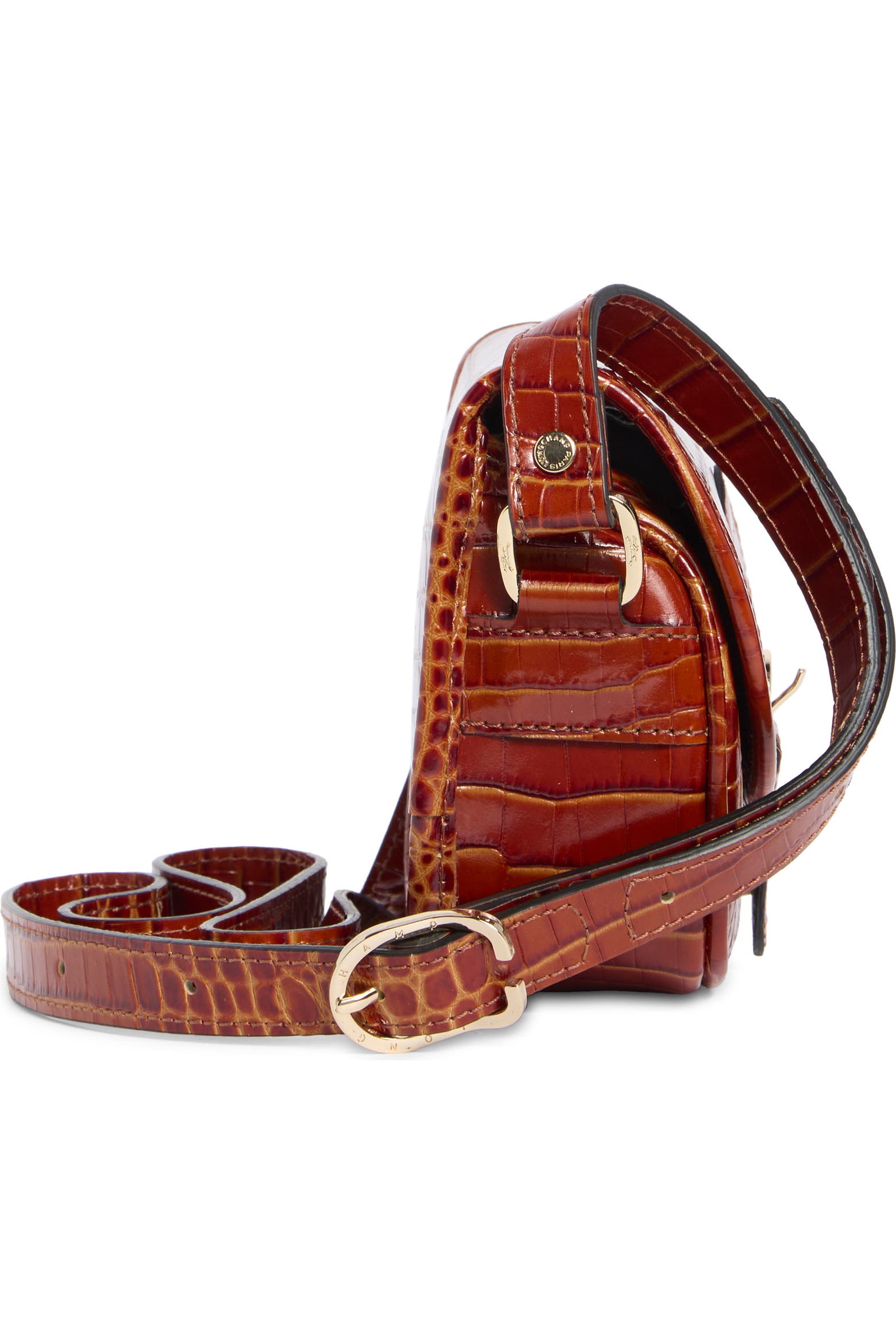 Small Method Cover Longchamp 1980 Croc Embossed Small Flap Crossbody Bag (Women ...
