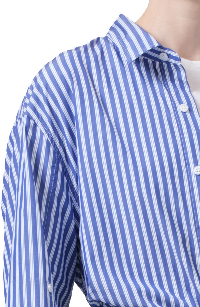 Citizens of Humanity Kayla Mesa Stripe Oversize Button-Up Shirt, Alternate, color, Navy Mesa Stripe
