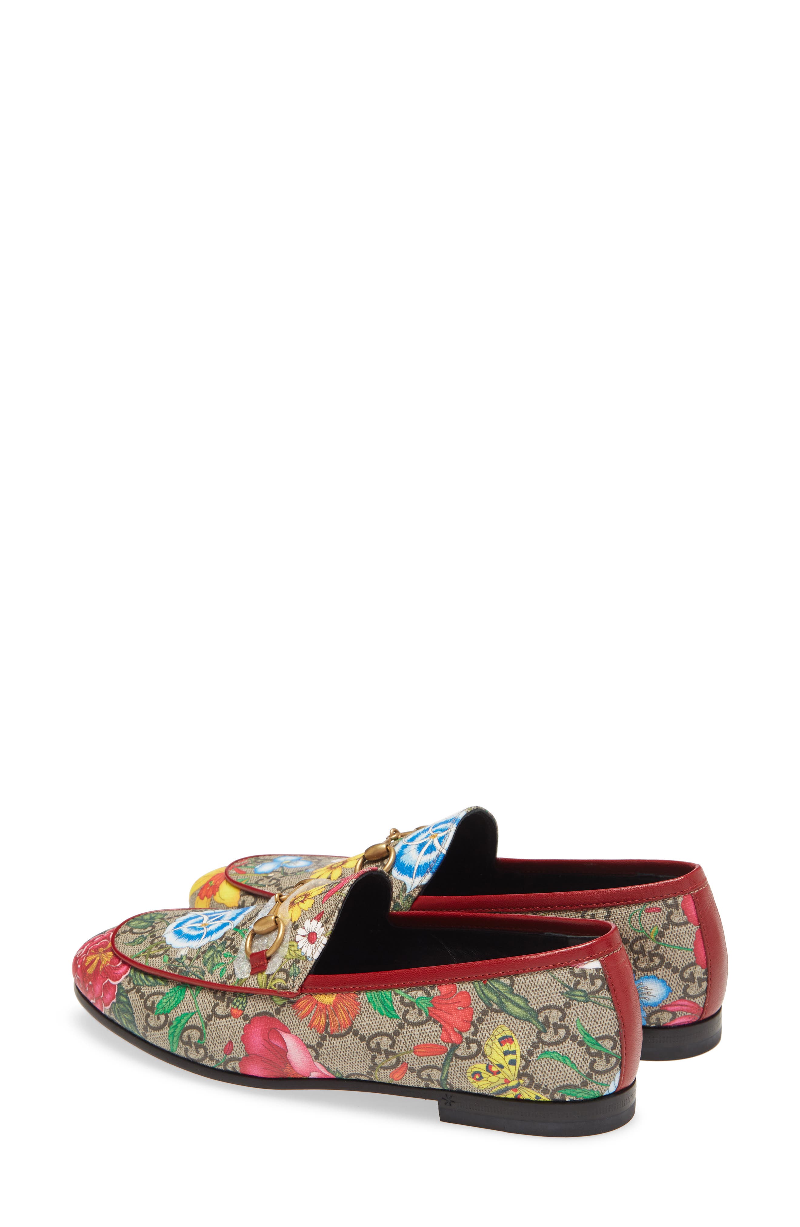 Gucci New Jordaan Floral GG Supreme Loafer, Alternate, color, 