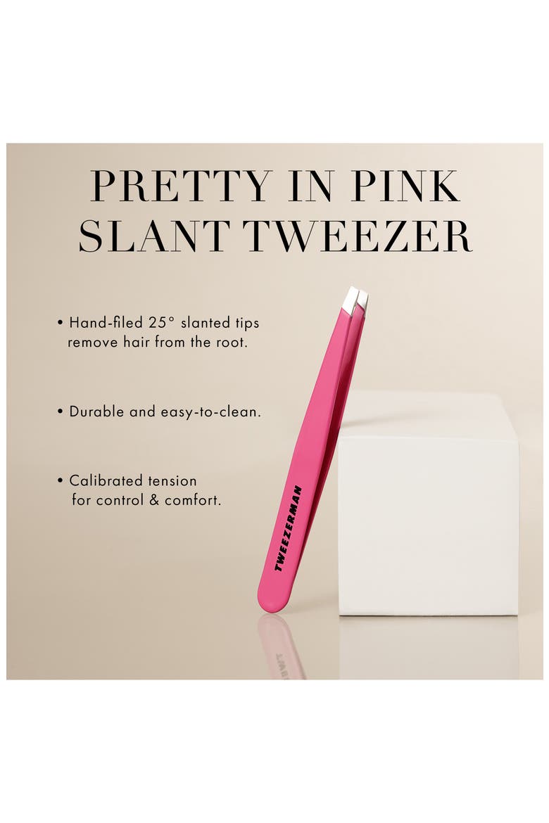 Pretty In Pink Slant Tweezer, Alternate, color, PRETTY IN PINK