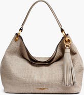 Donna Karan New York Glenwood Croc-Effect Suede Shoulder Bag
