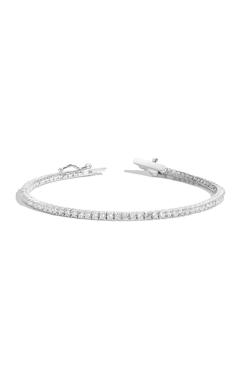 Lab Grown White Sapphire Tennis Bracelet