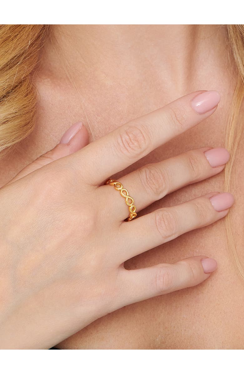 DEVATA Infinity Eternity Ring in Gold Plated Sterling Silver, Alternate, color, Yellow Gold