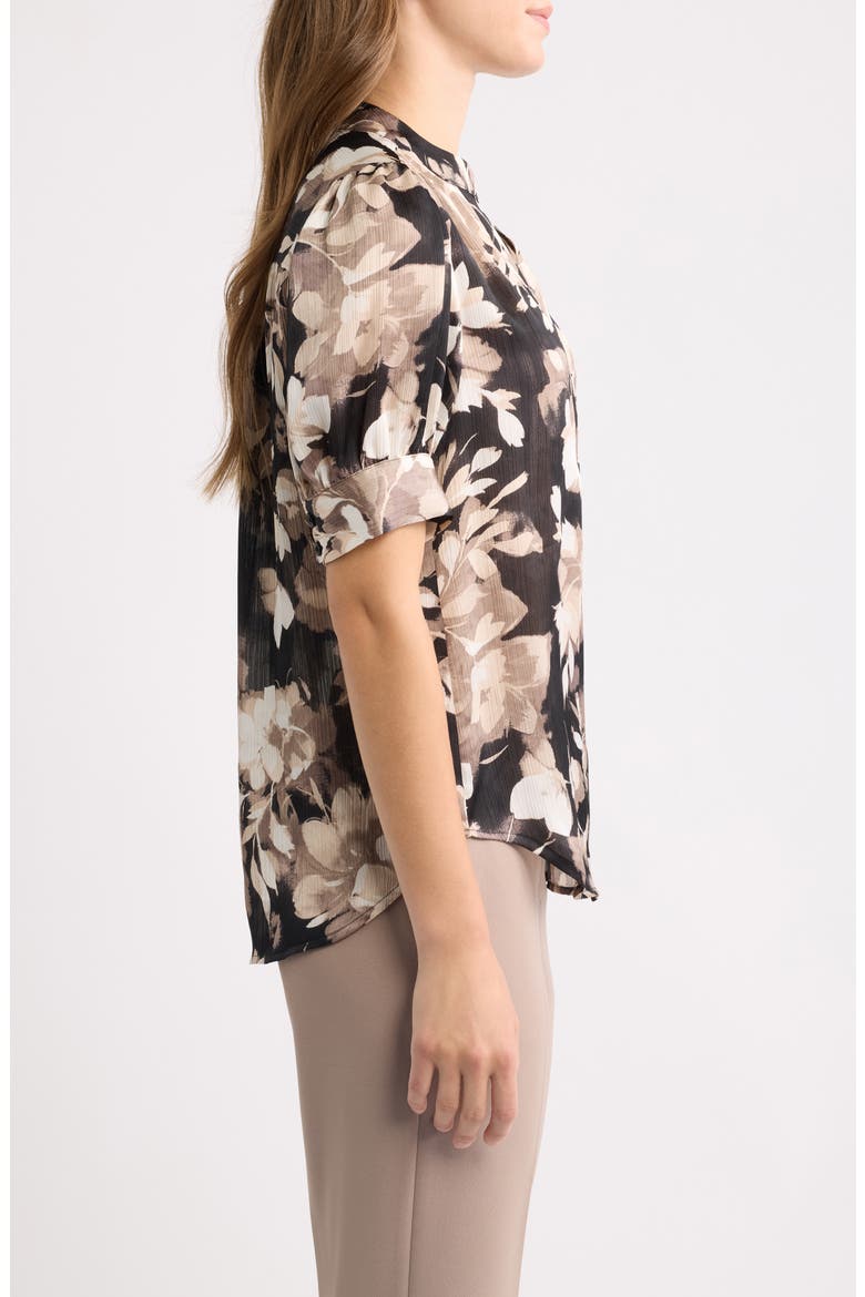 Puff Sleeve Top, Alternate, color, ANNE BLACK / LATTE MULTI
