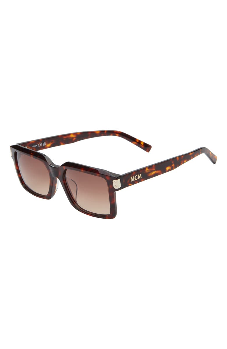 MCM 54mm Rectangular Sunglasses, Alternate, color, Dark Havana / Gradient Brown