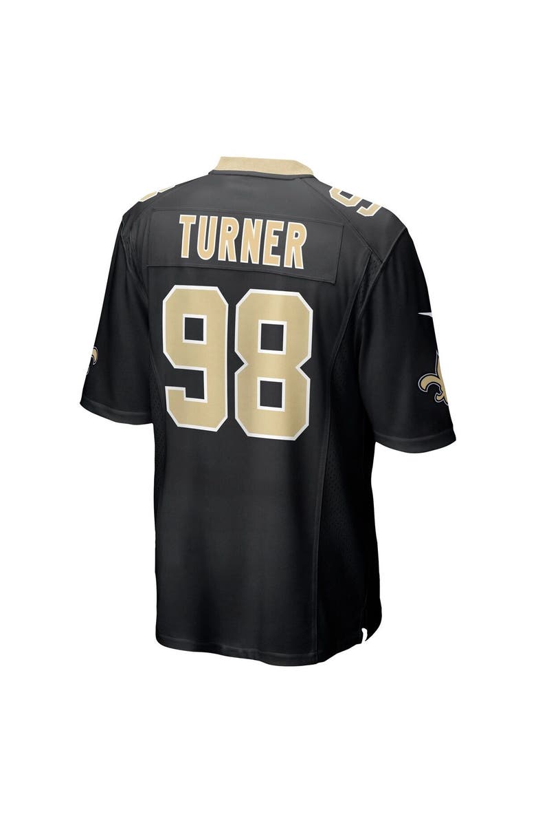 Nike Men's Nike Payton Turner Black New Orleans Saints 2021 NFL Draft First Round Pick Game Jersey, Alternate, color,