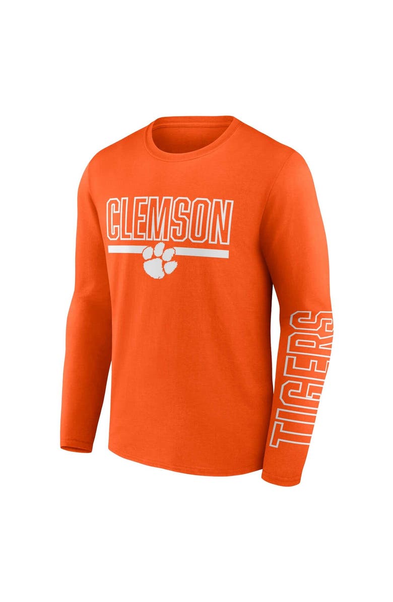 PROFILE Men's Profile Orange Clemson Tigers Big & Tall Two-Hit Graphic Long Sleeve T-Shirt, Alternate, color, 