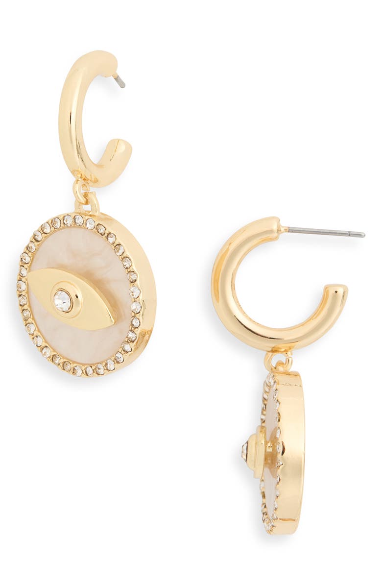 BaubleBar Mother of Pearl Evil Eye Drop Earrings, Main, color,