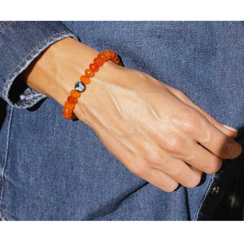 Sheryl Lowe Carnelian 8mm Bead Bracelet With Diamond Butterfly Cutie Bead